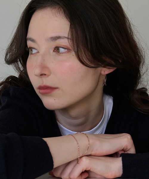 K10】クロスラインアメリカンピアス/BOX付き（ピアス（両耳用