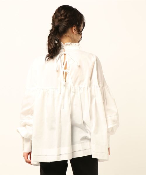 archives（アルシーヴ）の「ハイネックフレア2wayブラウス（シャツ/ブラウス・レディース・オフホワイト/ブラック/ピンク・MEDIUM）」の5枚目の写真