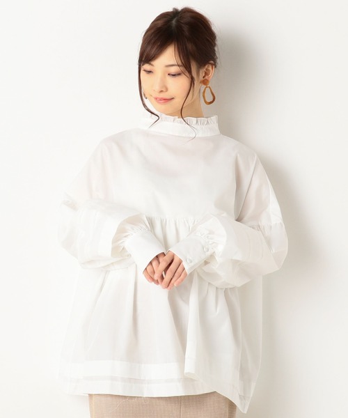 archives（アルシーヴ）の「ハイネックフレア2wayブラウス（シャツ/ブラウス・レディース・オフホワイト/ブラック/ピンク・MEDIUM）」の2枚目の写真