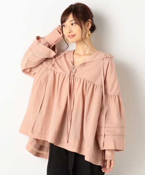 archives（アルシーヴ）の「ハイネックフレア2wayブラウス（シャツ/ブラウス・レディース・オフホワイト/ブラック/ピンク・MEDIUM）」の16枚目の写真