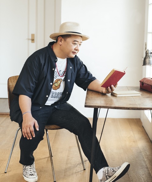 BUCCA 44（ブッカフォーティーフォー）の「【BUCCA 44】袖刺繍半袖オーバーシャツ（シャツ/ブラウス・メンズ・ホワイト/ブラック・XXX-LARGE/X-LARGE/LARGE/XX-LARGE/MEDIUM）」の2枚目の写真