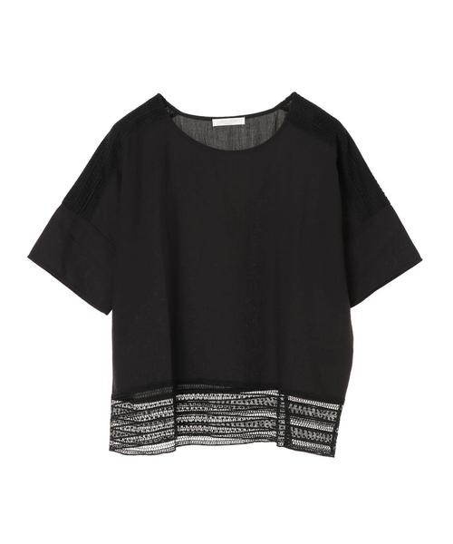 Green　Parks（グリーンパークス）の「レース切替プルオーバー＊★（シャツ/ブラウス・レディース・ブラック/オフホワイト/イエロー・FREE）」の16枚目の写真