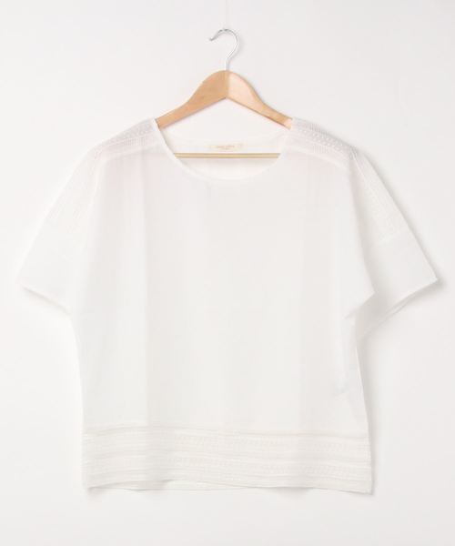 Green　Parks（グリーンパークス）の「レース切替プルオーバー＊★（シャツ/ブラウス・レディース・ブラック/オフホワイト/イエロー・FREE）」の14枚目の写真