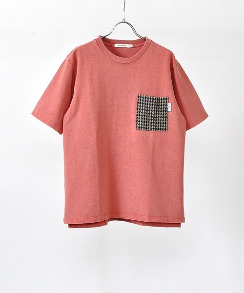 Hub&Spoke(ハブアンドスポーク)の「ハリスツイードポケットヘビー天竺ユーズド加工Tシャツ(Tシャツ/カットソー・メンズ・ネイビー/オフホワイト/スモークピンク/スミクロ・MEDIUM/LARGE/X-LARGE)」の4枚目の写真