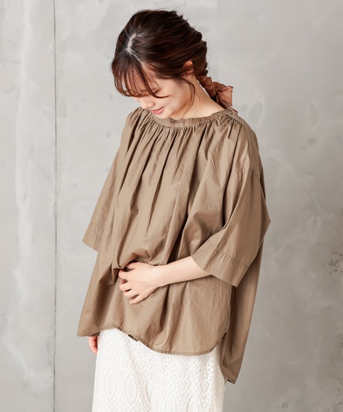 PUAL CE CIN（ピュアルセシン）の「【Du noir】ペーパー加工ブラウス（シャツ/ブラウス・レディース・ブラック/グレー/キャメル・FREE）」の4枚目の写真