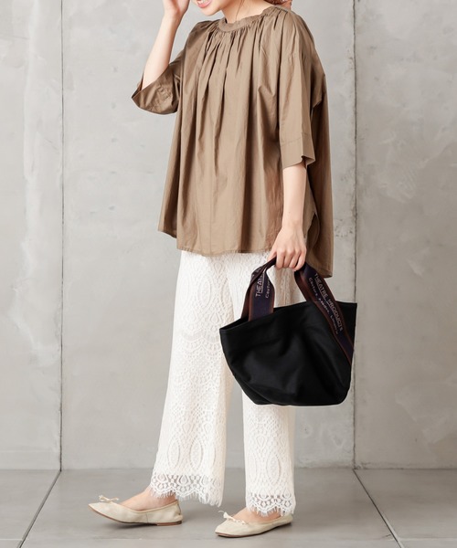 PUAL CE CIN（ピュアルセシン）の「【Du noir】ペーパー加工ブラウス（シャツ/ブラウス・レディース・ブラック/グレー/キャメル・FREE）」の5枚目の写真