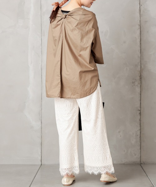 PUAL CE CIN（ピュアルセシン）の「【Du noir】ペーパー加工ブラウス（シャツ/ブラウス・レディース・ブラック/グレー/キャメル・FREE）」の8枚目の写真