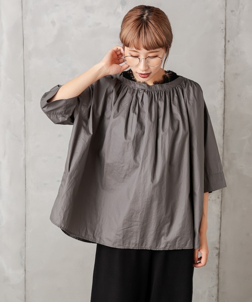 PUAL CE CIN（ピュアルセシン）の「【Du noir】ペーパー加工ブラウス（シャツ/ブラウス・レディース・ブラック/グレー/キャメル・FREE）」の9枚目の写真