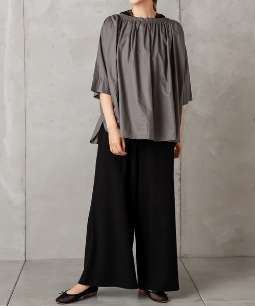 PUAL CE CIN（ピュアルセシン）の「【Du noir】ペーパー加工ブラウス（シャツ/ブラウス・レディース・ブラック/グレー/キャメル・FREE）」の12枚目の写真