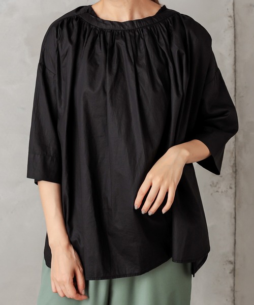 PUAL CE CIN（ピュアルセシン）の「【Du noir】ペーパー加工ブラウス（シャツ/ブラウス・レディース・ブラック/グレー/キャメル・FREE）」の16枚目の写真