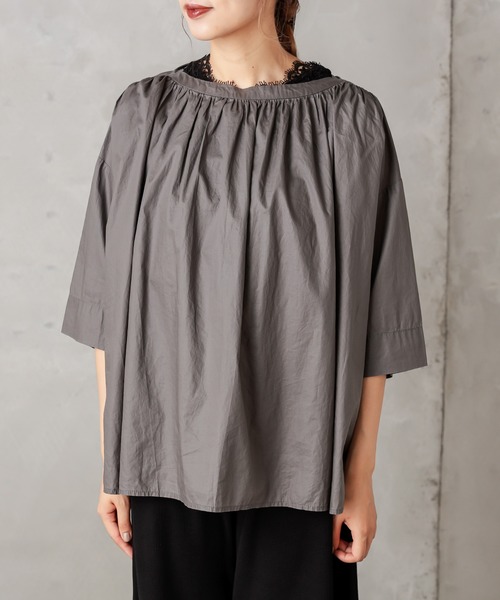 PUAL CE CIN（ピュアルセシン）の「【Du noir】ペーパー加工ブラウス（シャツ/ブラウス・レディース・ブラック/グレー/キャメル・FREE）」の21枚目の写真