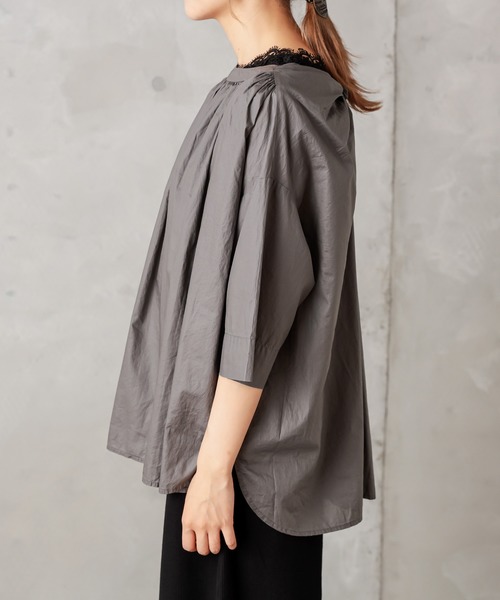 PUAL CE CIN（ピュアルセシン）の「【Du noir】ペーパー加工ブラウス（シャツ/ブラウス・レディース・ブラック/グレー/キャメル・FREE）」の22枚目の写真