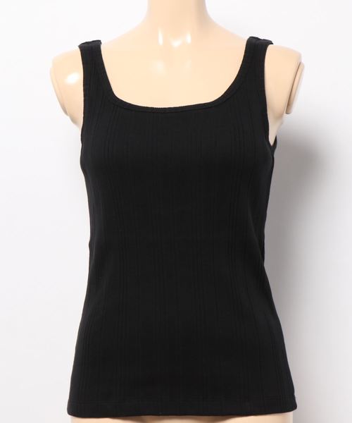 archives（アルシーヴ）の「カップ付きスクウェアタンク（Tシャツ/カットソー・レディース・ブラック/ブラウン/ベージュ/オフホワイト・MEDIUM）」の3枚目の写真