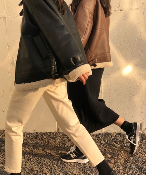 Doula Doula（ドゥーラドゥーラ）の「ボアブルゾンジャケット（ブルゾン・レディース・ブラック/ブラウン/グレイッシュベージュ/キャメル・M/L）」の17枚目の写真