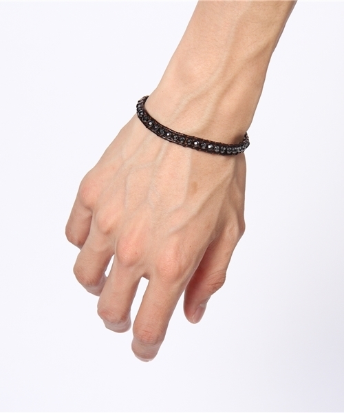 チャイハネ(チャイハネ)の「【チャイハネ】レザー天然石4mm玉ブレスレット(ユニセックス)(ブレスレット・レディース・ブラック/ピンク/ブラウン/ストーン/ターコイズブルー/ピンク系その他・FREE)」の9枚目の写真
