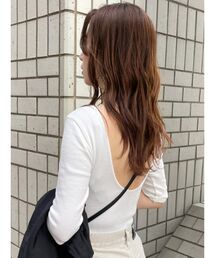 MURUA | バックオープンワッフルトップス(Tシャツ/カットソー)