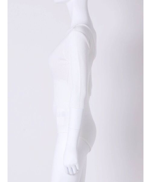 MURUA（ムルーア）の「バックオープンワッフルトップス（Tシャツ/カットソー・レディース・ホワイト/グレー・FREE）」の5枚目の写真