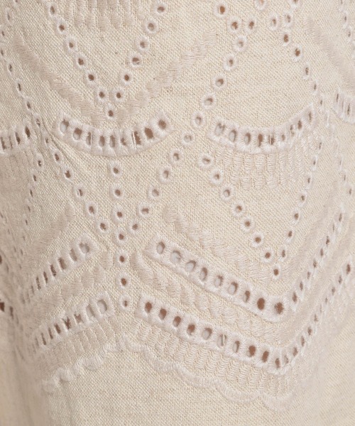 niko and...(ニコアンド)の「カットワークワイドパンツ(その他パンツ・レディース・ブラック/ライトベージュ・MEDIUM/LARGE)」の6枚目の写真