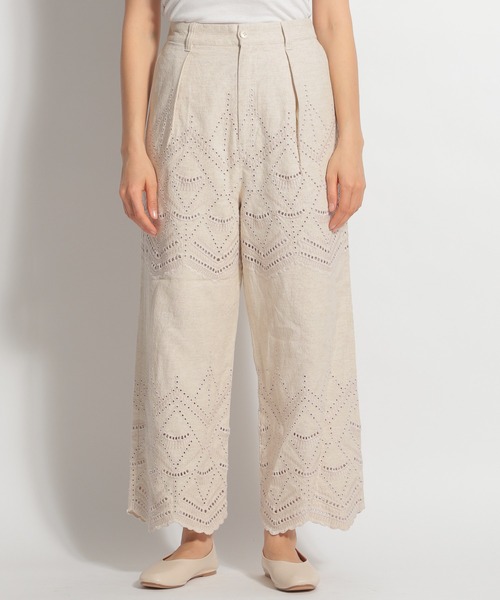 niko and...(ニコアンド)の「カットワークワイドパンツ(その他パンツ・レディース・ブラック/ライトベージュ・MEDIUM/LARGE)」の5枚目の写真