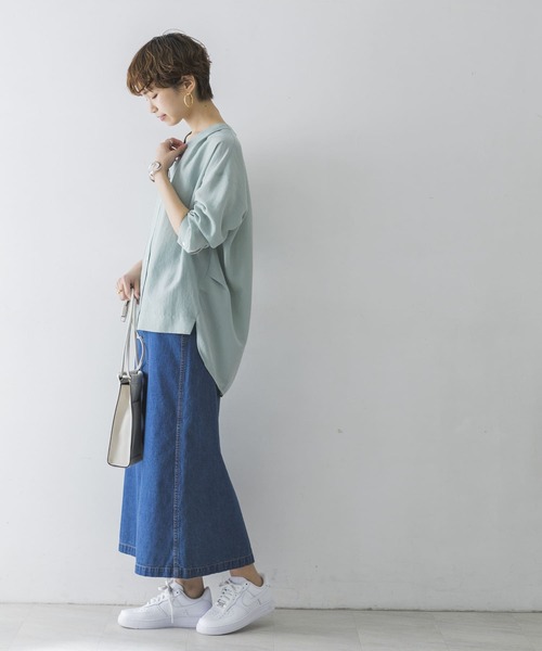 URBAN RESEARCH（アーバンリサーチ）の「Vネックタックシャツ（シャツ/ブラウス・レディース・ライトグレー/オフホワイト/ミント/モカ・FREE）」の17枚目の写真