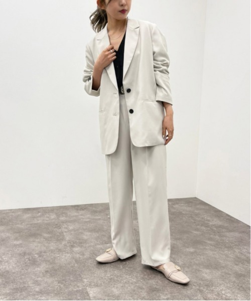apres jour mignon（アプレジュールミニョン）の「シュエットストレートパンツ【ZOZOTOWN限定アイテム】（その他パンツ・レディース・ダークブラウン/アイボリー/ダークグリーン/ブルー系その他/ブラック/パープル/オレンジ・SMALL/X-LARGE/MEDIUM）」の14枚目の写真