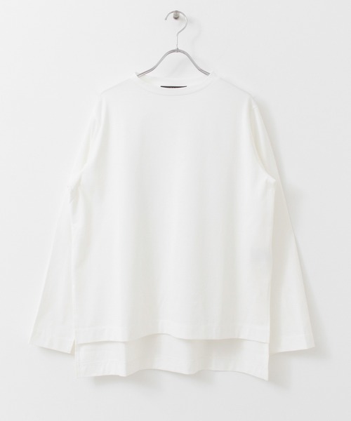 KBF+(ケービーエフプラス)の「KBF+ 袖スリットプルオーバー(Tシャツ/カットソー・レディース・チャコールグレー/オフホワイト/ライトカーキ・ONE)」の11枚目の写真