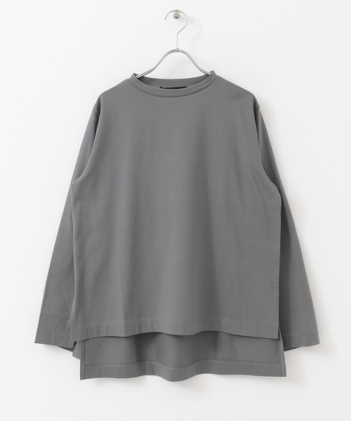 KBF+(ケービーエフプラス)の「KBF+ 袖スリットプルオーバー(Tシャツ/カットソー・レディース・チャコールグレー/オフホワイト/ライトカーキ・ONE)」の17枚目の写真