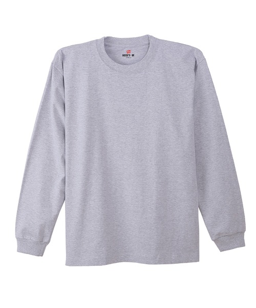 HANES(ヘインズ)の「【Hanes/ヘインズ】メンズ 【2枚組】ビーフィーロングスリーブTシャツ(Tシャツ/カットソー・メンズ・ブラック/ヘザーグレー/ホワイト/ネイビー/ダークグレー・MEDIUM/X-SMALL/LARGE/X-LARGE/SMALL)」の4枚目の写真