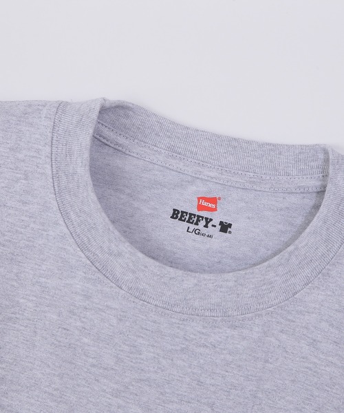 HANES(ヘインズ)の「【Hanes/ヘインズ】メンズ 【2枚組】ビーフィーロングスリーブTシャツ(Tシャツ/カットソー・メンズ・ブラック/ヘザーグレー/ホワイト/ネイビー/ダークグレー・MEDIUM/X-SMALL/LARGE/X-LARGE/SMALL)」の17枚目の写真