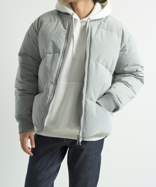 KIIT（キート）の「KIIT キート / P/N PEACH SKIN REVERSIBLE BOMBER DOWN BLOUSON 割繊タフタ高圧縮 リバーシブルボンバーダウンブルゾン / KIL-Y99-503（ダウンジャケット/コート・メンズ・ブラック/グレー/オフホワイト・2/3/1）」の3枚目の写真