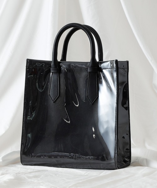 COLONY 2139（コロニートゥーワンスリーナイン）の「PVCクリアトートバッグ(スムース)（ショルダーバッグ・レディース・ブラック/モカ・FREE）」の2枚目の写真