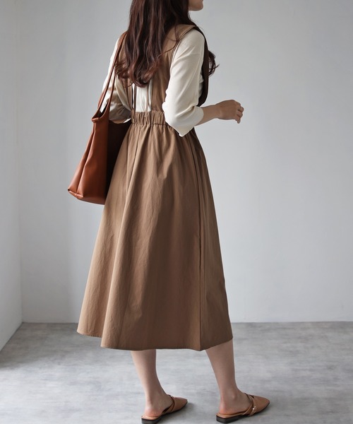 4youstory(フォーユーストーリー)の「ジャンパースカート(ジャンパースカート・レディース・ブラック/ベージュ・FREE)」の3枚目の写真