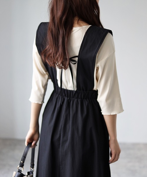 4youstory(フォーユーストーリー)の「ジャンパースカート(ジャンパースカート・レディース・ブラック/ベージュ・FREE)」の9枚目の写真