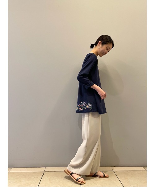 ビアズリー　ナゴミワイドパンツ アイボリー　大きいサイズ BEARDSLEY（ビアズリー）の「ナゴミワイドパンツ（その他パンツ