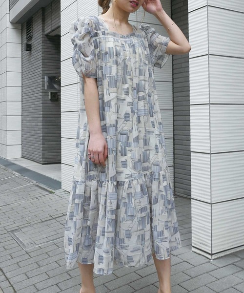 ワンピースギャザースリーブワンピース ワンピース Corners コーナーズ のファッション