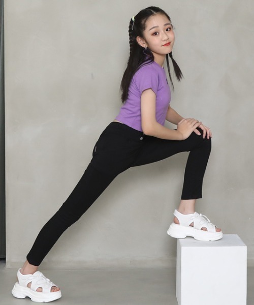 PINKHUNT（ピンクハント）の「PINKHUNT ピンクハント ハイウエストスキニーロングパンツ 5443K 小学生女の子 服（その他パンツ・キッズ・ホワイト/ブルー/ノンウォッシュ/ブラック/ブラック系1/インディゴブルー/ブルー系その他/ホワイト系その他・130cm/140cm/150cm/160cm/120cm）」の11枚目の写真