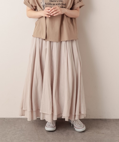 PUAL CE CIN（ピュアルセシン）の「インドコットンボイルスカート（スカート・レディース・ホワイト/ブラック/ベージュ/ブルー/ローズ・FREE）」の3枚目の写真