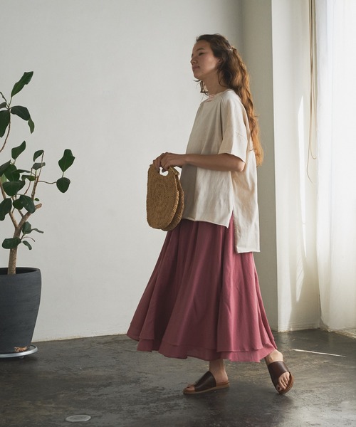 PUAL CE CIN（ピュアルセシン）の「インドコットンボイルスカート（スカート・レディース・ホワイト/ブラック/ベージュ/ブルー/ローズ・FREE）」の22枚目の写真