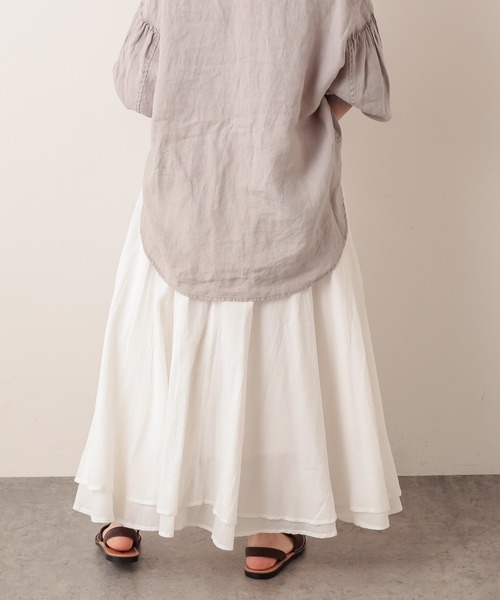 PUAL CE CIN（ピュアルセシン）の「インドコットンボイルスカート（スカート・レディース・ホワイト/ブラック/ベージュ/ブルー/ローズ・FREE）」の9枚目の写真