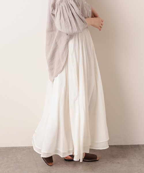 PUAL CE CIN（ピュアルセシン）の「インドコットンボイルスカート（スカート・レディース・ホワイト/ブラック/ベージュ/ブルー/ローズ・FREE）」の8枚目の写真