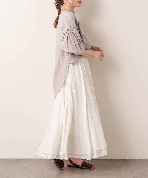 PUAL CE CIN（ピュアルセシン）の「インドコットンボイルスカート（スカート・レディース・ホワイト/ブラック/ベージュ/ブルー/ローズ・FREE）」の12枚目の写真