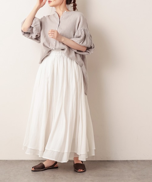 PUAL CE CIN（ピュアルセシン）の「インドコットンボイルスカート（スカート・レディース・ホワイト/ブラック/ベージュ/ブルー/ローズ・FREE）」の11枚目の写真