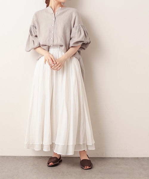 PUAL CE CIN（ピュアルセシン）の「インドコットンボイルスカート（スカート・レディース・ホワイト/ブラック/ベージュ/ブルー/ローズ・FREE）」の10枚目の写真