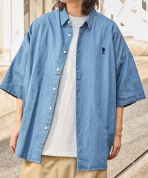 U.S. POLO ASSN.（ユーエスポロアッスン）の「U.S. POLO ASSN.  ユーエスポロアッスン 別注 ワンポイント刺繍ロゴ オーバーサイズ 半袖レギュラーカラーシャツ（シャツ/ブラウス）」