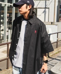 U.S. POLO ASSN. /ユーエスポロアッスン 別注 ワンポイント刺繍ロゴ オーバーサイズ レギュラーカラー半袖シャツ