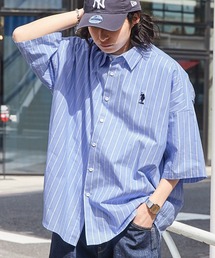 U.S. POLO ASSN.（ユーエスポロアッスン）の「U.S. POLO ASSN. /ユーエスポロアッスン 別注 ワンポイント刺繍ロゴ オーバーサイズ 半袖レギュラーカラーシャツ（シャツ/ブラウス）」