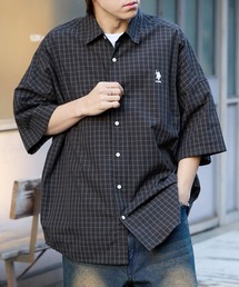 U.S. POLO ASSN.（ユーエスポロアッスン）の「U.S. POLO ASSN.  ユーエスポロアッスン 別注 ワンポイント刺繍ロゴ オーバーサイズ 半袖レギュラーカラーシャツ（シャツ/ブラウス）」