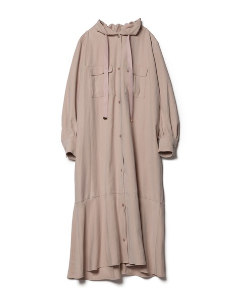 LAYMEE(レイミー)の「Palm shirt OP / パルムシャツワンピース(シャツワンピース・レディース・ブラック/ピンク/ベージュ・FREE)」の4枚目の写真