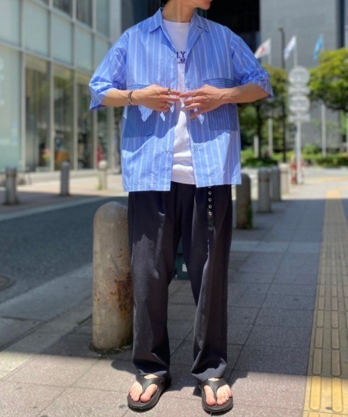 CIAOPANIC（チャオパニック）の「フロントラップワイドパンツ（その他パンツ・メンズ・ブラック/ブルー/オフホワイト・LARGE/MEDIUM）」の12枚目の写真