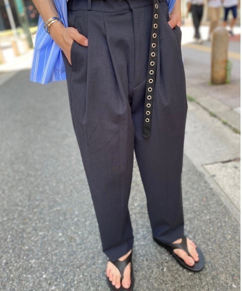 CIAOPANIC（チャオパニック）の「フロントラップワイドパンツ（その他パンツ・メンズ・ブラック/ブルー/オフホワイト・LARGE/MEDIUM）」の13枚目の写真